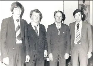  ?? ?? At a club dinner dance in Garryvoe - Brendan O’Driscoll, John Arnold, Mick Barry and Pat O’Connor.