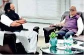  ?? DC ?? Irrigation minister N. Uttam Kumar Reddy speaks to Justice Pinaki Chandra Ghose in Hyderabad on Thursday.
—