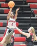  ?? Jeremy stewart ?? Cedartown’s Qiana Watson finished with three 3-pointers and 16 points to lead the Lady Bulldogs against Southeast Whitfield on Monday, Feb. 15.