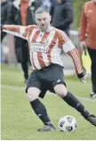  ??  ?? Ryhope Foresters go on the attack against Hartlepool Workies.