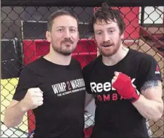  ??  ?? Farranfore native Sean ‘One Punch’ Pembroke, right, with John Kavanagh, coach to Conor McGregor.