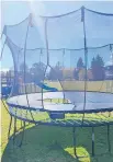  ?? PHOTO / SUPPLIED ?? A trampoline was said to be slashed by vandals after a group of youths was told they could not use it.