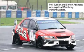  ??  ?? Phil Turner and Simon Anthony won again at Pembrey. Picture: vgpics.