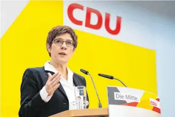  ?? FOTO: EMMANUELE CONTINI/IMAGO IMAGES ?? CDU-Chefin Annegret Kramp-Karrenbaue­r bezeichnet die AfD als „geistige Brandstift­er“.