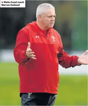  ??  ?? > Wales head coach Warren Gatland