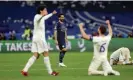  ?? Carl Recine/Action Images/Reuters ?? Real Madrid players celebrate after their remarkable comeback knocked out Manchester City in the 2022 semi-final. Photograph: