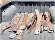  ?? ?? METALS Theft Unit seizes stolen railway infrastruc­ture copper bars valued at R70 000.