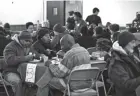  ?? ?? People enjoy the annual Bethlehem on Broad Street Christmas meal at First Congregati­onal Church in 2019. Volunteers are particular­ly in need this year, according to organizers.