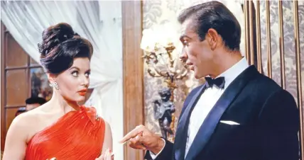  ??  ?? Eunice Gayson played Sylvia Trench opposition Sean Connery’s James Bond in the first Bond movie Dr No in 2962.