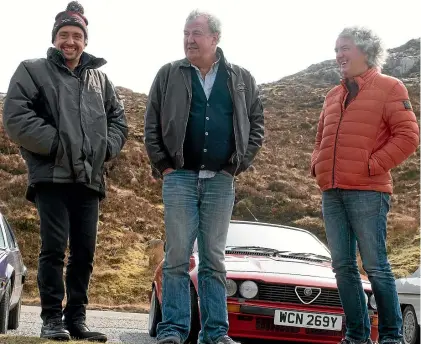  ??  ?? Some people say ... that Richard Hammond, left, and James May, right, are the perfect driving companions to keep Jeremy Clarkson on track.