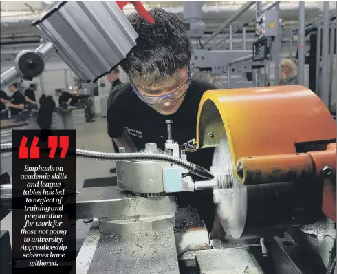  ??  ?? Relying on multi-national companies to invest in long-term apprentice­ships is ‘a risky strategy’. Failing to invest in our own people means we need foreign labour.