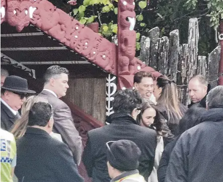  ?? PHOTO: THE NEW ZEALAND HERALD ?? Prime Minister Jacinda Ardern arrives at Turangawae­wae Marae to meet Maori King Kiingi Tuheiti.