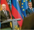  ?? Foto: Kay Nietfeld, dpa ?? Kanzler Olaf Scholz traf Sloweniens Ministerpr­äsidenten Robert Golob bei Ljubljana.