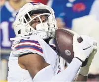  ?? ED ZURGA THE ASSOCIATED PRESS ?? Buffalo Bills wide receiver Emmanuel Sanders, 34, is averaging a career-high 17.2 yards on 24 receptions. He’s also on pace to reach the 1,000-yard plateau for the first time since 2016.