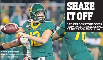  ??  ?? Baylor quarterbac­k Charlie Brewer [RAY CARLIN/ THE ASSOCIATED PRESS]