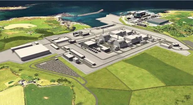  ??  ?? The planned Wylfa Newydd nuclear plant on Anglesey ‘could be an accelerato­r for growth generally’ says Peter McIntosh of Unite