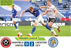  ??  ?? Leicester City’s Harvey Barnes shoots at goal