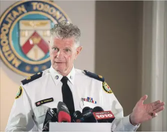  ?? BERNARD WEIL
TORONTO STAR FILE PHOTO ?? Toronto police Supt. Ron Taverner, seen here in a 2015 photo, has rescinded his resignatio­n as superinten­dent of three Etobicoke divisions and will return to his duties, the police force confirmed Monday.