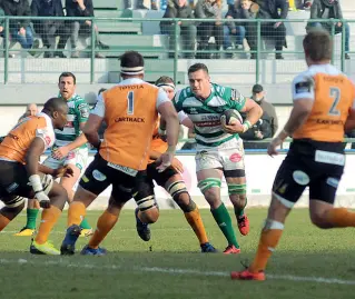  ?? (Balanza) ?? Pro14 Un attacco alla mano dei Leoni nel match vinto a Monigo contro i Cheetahs