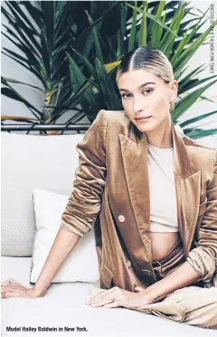  ??  ?? Model Hailey Baldwin in New York.