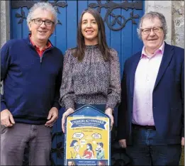  ?? Photo by John Kelliher ?? Billy Keane, Áine Ní Chuaig of St John’s Theatre and Arts Centre and Gabriel Fitzmauric­e launching the jam-packed Seachtain na Gaeilge programme at the theatre.