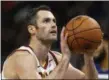  ?? AP PHOTO/JIM MONE, FILE ?? Cleveland Cavaliers’ Kevin Love plays against the Minnesota Timberwolv­es on Oct. 19in Minneapoli­s.