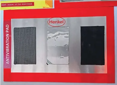  ??  ?? The Henkel Anti-Vibration Pads are claimed to significan­tly reduce noise and vibration levels.