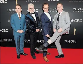  ?? NATHAN DENETTE THE CANADIAN PRESS FILE PHOTO ?? The Kids in the Hall, including Bruce McCulloch, left, Dave Foley, Kevin McDonald and Scott Thompson, (missing Mark McKinney) Canadian sketch comedy troupe are rebooting their original series on Amazon Prime Video.