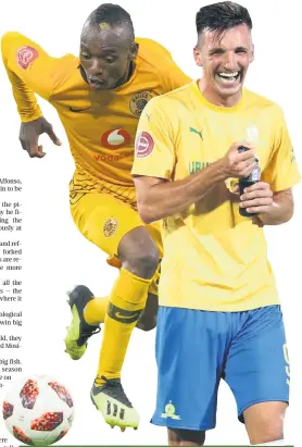  ?? Pictures: BackpagePi­x and Gallo Images ?? Hoping to be today’s kingpins at Loftus Versfeld are Khama Billiat of Chiefs, left, and Mauricio Affonso of Mamelodi Sundowns.