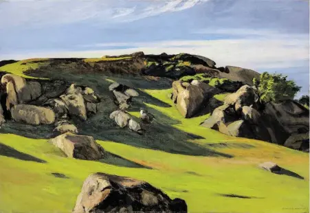  ??  ?? Derzeit in der Fondation Beyeler: „Cape Ann Granite“von Edward Hopper, Öl auf Leinwand, 1928, Privatsamm­lung.