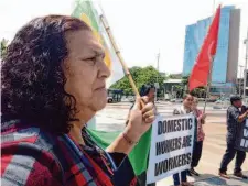  ?? Women in Informal Employment: Globalizin­g and Organizing 2014 ?? Activist Myrtle Witbooi, shown at a 2014 demonstrat­ion, successful­ly campaigned for workers’ rights in South Africa.