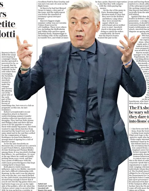  ??  ?? Suited and booted out: Carlo Ancelotti left Bayern this week