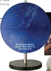  ??  ?? Illuminate­d Stellar Globe, Nova Rico at Harrods.com