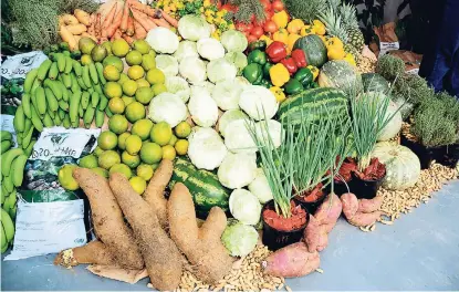  ??  ?? A produce display at the Denbigh Agricultur­al, Industrial and Food Show last year.