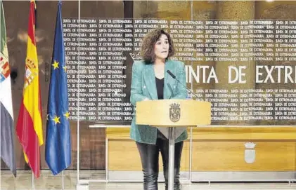  ?? JUNTAEX ?? La consejera para la Transición Ecológica y Sostenibil­idad, Olga García, ayer en rueda de prensa.