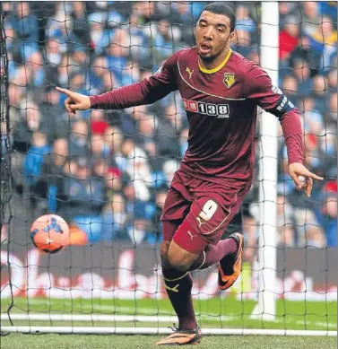  ??  ?? n Watford striker Troy Deeney, who scored the winning goal from the penalty spot.