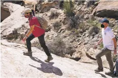  ?? RICK BOWMER/ASSOCIATED PRESS ?? Interior Secretary Deb Haaland tours the Butler Wash Trail during a visit Thursday to Bears Ears National Monument, near Blanding, Utah.