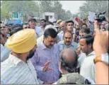  ??  ?? CM Arvind Kejriwal visited the colony on Thursday.