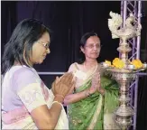  ?? PICTURES: SIBUSISO NDOLVU/ AFRICAN NEWS AGENCY (ANA) ?? THE diya being lit at the start of the programme with Vasugie Singh, left, and Mridula Trikamjee. RIGHT: One of the cultural items performed at the official opening.