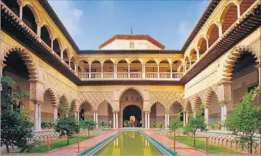  ?? DOMINIC ARIZONA BONUCCELLI/RICK STEVES’ EUROPE PHOTOS ?? At Sevilla’s Alcazar, Christian King Pedro I built his palace around water, like the Moors who preceded him. They viewed water — so rare and precious in most of the Islamic world — as the purest symbol of life.