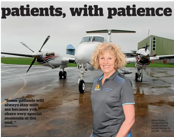  ?? SUPPLIED ?? Aileen Kirby transporte­d her 1000th patient on her last day in the job.