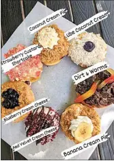  ?? COURTESY OF SUGAR TWIST BAKERY ?? These are only some of the specialty flavors that Sugar Twist Bakery will offer at its two locations for National Donut Day.