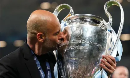  ?? ?? Pep Guardiola hopes the fans ‘can understand how difficult it was’ to win the treble and take this season game by game. Photograph: Nick Potts/PA