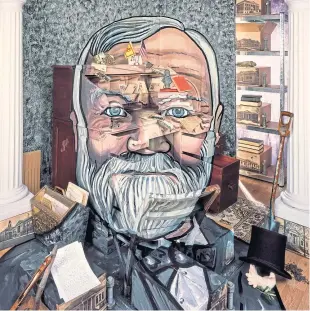  ??  ?? Calum Colvin’s portrait of Andrew Carnegie.