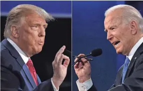  ?? BRENDAN SMIALOWSKI/AFP VIA GETTY IMAGES ?? By January 2029, the end of the next presidenti­al term, Donald Trump will be 82 and Joe Biden will be 86.