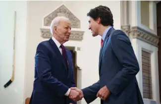  ?? F.E. ?? Biden y Trudeau se reunieron ayer por varias horas en Canadá.