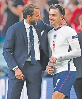  ?? Picture: Getty Images ?? FAIR CALL. England’s Jack Grealish (right) has jumped to the defence of coach Gareth Southgate.