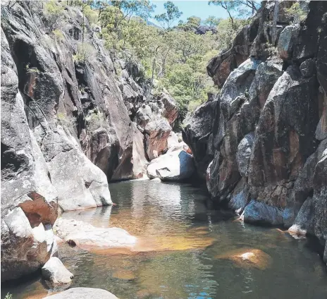  ?? Picture: BRANDON GILBERT ?? Lower Portals at Mount Barney is hard to beat on a hot day but the water is chilly year-round.