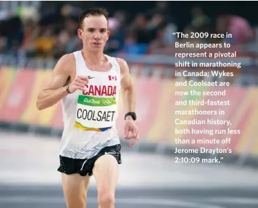  ??  ?? ABOVE Reid Coolsaet racing the Marathon in Rio 2016