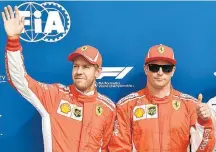  ?? ANDREJ ISAKOVIC / AFP ?? Que alegria. Raikkonen (D)_e Vettel ‘voaram’ em Monza